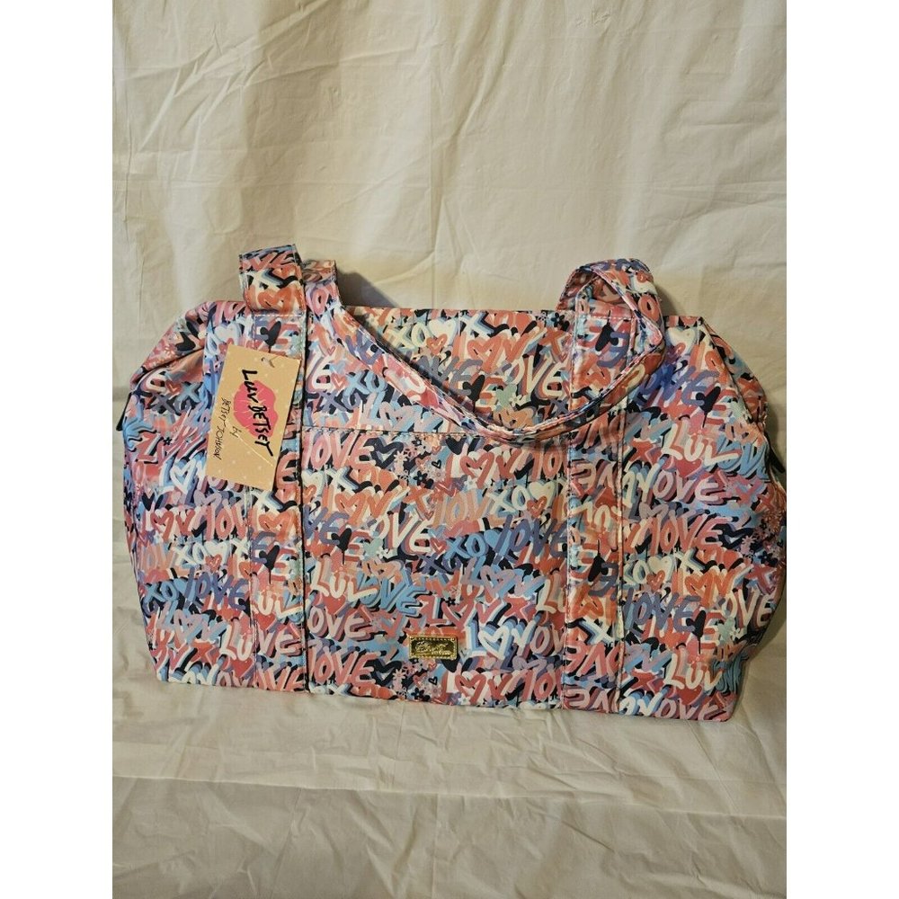 Betsey Johnson Pink And Blue Weekender/Duffle Bag NEW With Tag